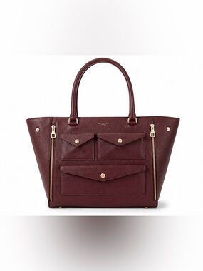 Demellier Barcelona Tote bag in Burgundy grained leather